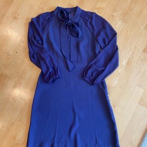 Purple Ann Taylor Dress with Neck Tie Size 2